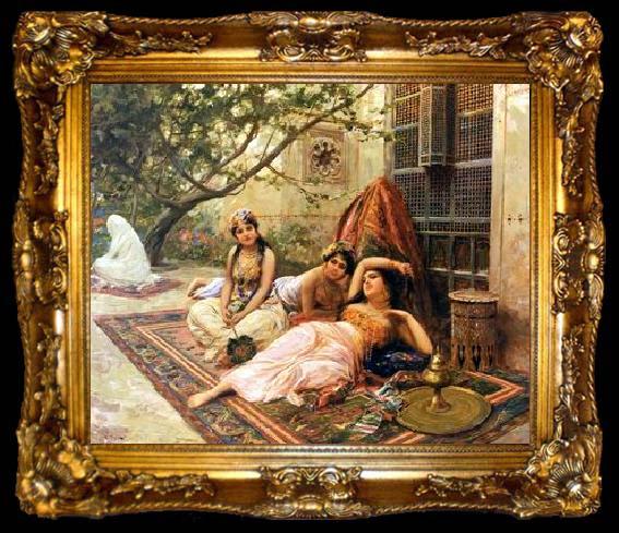 framed  unknow artist Arab or Arabic people and life. Orientalism oil paintings  505, ta009-2